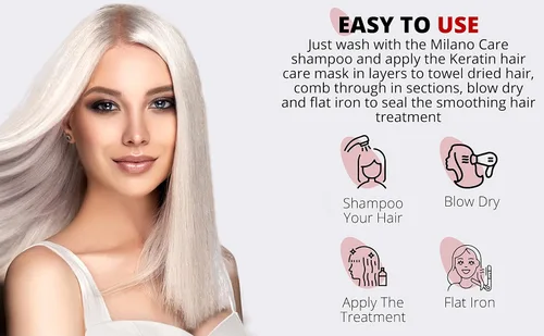 Vista 6 de Keratin Hair Smoothing System - Tratamiento profesional de salón con champú aclarador, chocolate, 4 onzas líquidas