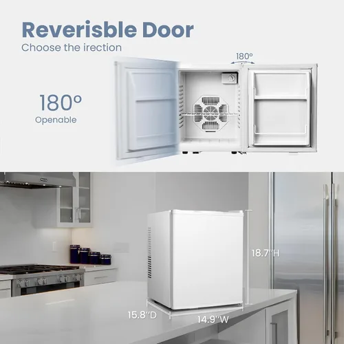 Vista 5 de Mini refrigerador y hielera – Mini refrigerador de 26 litros para dormitorio, refrigerador pequeño de 38 a 72 ℉ para oficina, hogar, apartamento