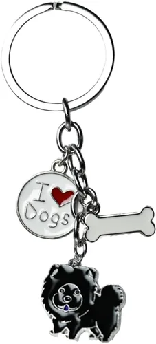 Vista 6 de Llavero para perro, lindo llavero de perro para mascotas, mini llavero de metal