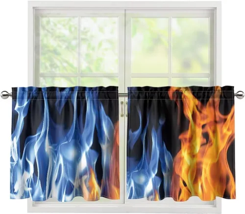 Vista 63 de God Bssing You Tier Curtains for July 4Th 2026 27.5x24 2 Panels Light Filtering Half Window Rod Pocket for Kitchen/Bathroom