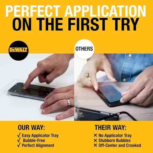 Vista 3 de DEWALT Protector de pantalla de cristal para iPhone 12 Pro Max - Protector de pantalla de vidrio templado compatible con Apple - Protección