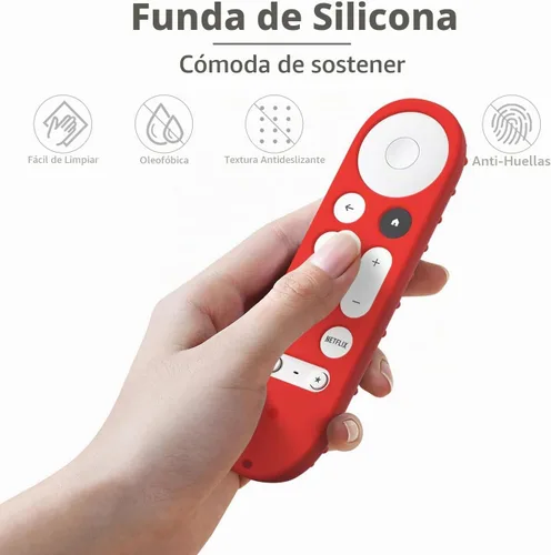 Vista 4 de Funda de silicona para Google TV Streamer 4K Google TV (4K) Voice Remote 2024 Funda de silicona antideslizante (rojo)