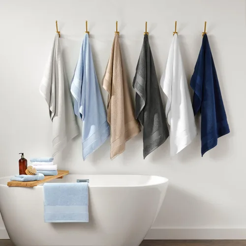 Vista 5 de Juego de toallas de baño Arkwright de 4 piezas - 100% algodón súper suave, 600 GSM de secado rápido y absorbente, artículos de lujo para baño