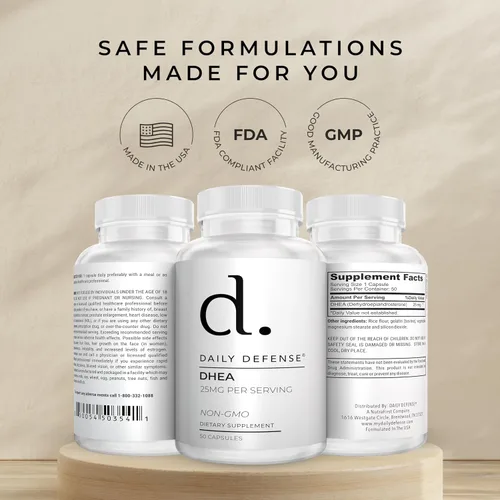 Vista 6 de Pure DHEA 25mg para mujeres y hombres Suplemento de DHEA para mujeres y hombres, la dosis justa de vitaminas DHEA para vitalidad, impulso de energía