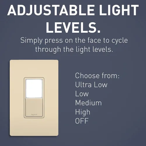 Vista 4 de Legrand Radiante 15 Amp Combinación LED Luz Nocturna Interruptor de 3 Vías Marfil