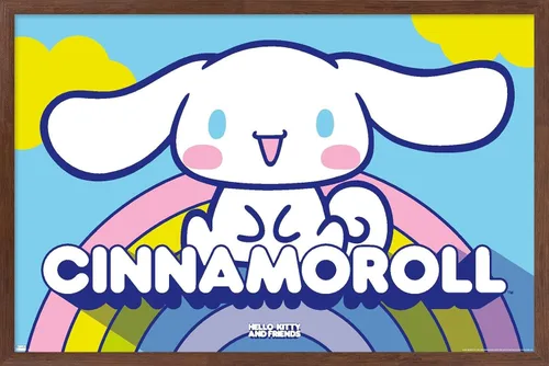 Vista 7 de Hello Kitty and Friends: 22 Over The Rainbow - Póster de pared de Cinnamoroll, 22.4 pulgadas de largo x 14.7 pulgadas de ancho, versión enmarcada