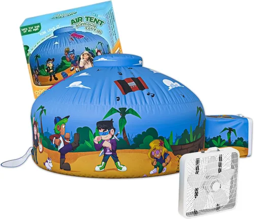 Vista 9 de Tienda de campaña de aire para niños con puerta, carpas para niños pequeños de interior 77 x 50 in - AstroDome Inflates in 30 Sec, Breathable