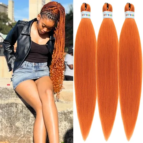Vista 146 de Cabello trenzado para niños preestirado de 16 pulgadas, color negro para niños, trenzas sin nudos