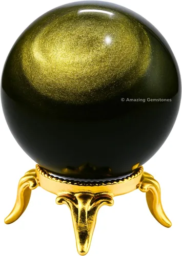 Vista 63 de Amazing Gemstone Bola de cristal de Amazonita con soporte, bolas de meditación de esfera de cristal de 2 pulgadas para brujería y bolas decorativas