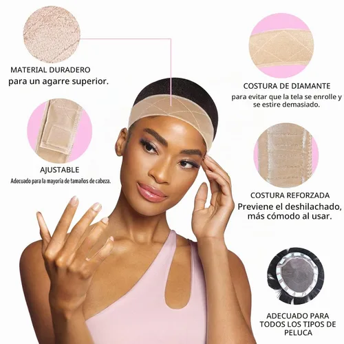 Vista 2 de Goiple - Kit de 11 piezas para pelucas de encaje frontal para principiantes, palo de cera para cabello, banda elástica de fusión de encaje para Beige