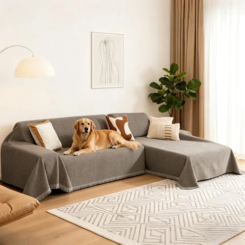 Vista 13 de MYSKY HOME Fundas de sofá seccional, funda para sofá, 2 piezas de funda de sofá en forma de L, funda deslizante para sofá de 2-3 cojines, manta