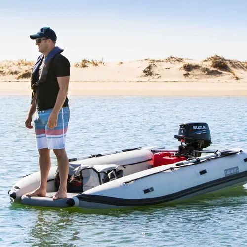 Vista 2 de 340LX - Bote inflable para 5 personas, diseño de arco abierto ultraportátil, 11.2 ft, color gris