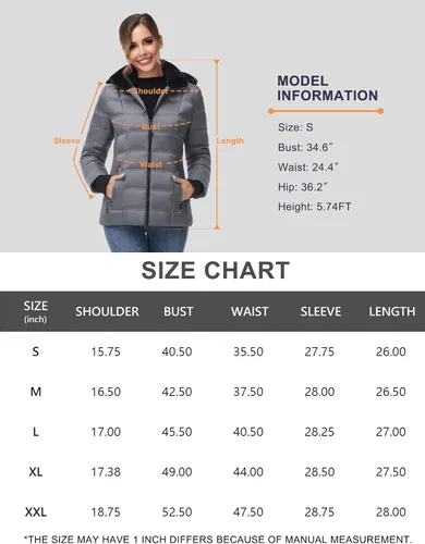 Vista 7 de Chaqueta acolchada de invierno para mujer, abrigo con capucha y cuello con forro de piel sintética