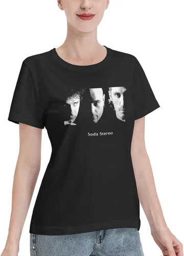 Vista 2 de Soda Stereo T Shirt Woman's Summer Tee Casual Short Sleeve T-Shirts