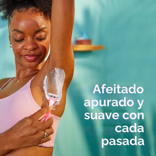 Vista 4 de Gillette Venus Sensitive - Maquinillas de afeitar desechables para mujer, paquete individual de 3 maquinillas de afeitar