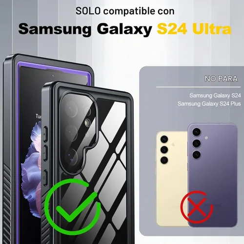 Vista 2 de ANTSHARE Funda impermeable para Samsung Galaxy S24 Ultra, lente incorporada y protector de pantalla de cuerpo completo de 360°, resistente a prueba