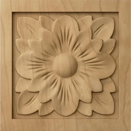 Vista 15 de Ekena Millwork ROS03X03X00DGAL Roseta cuadrada de flor de cornejo pequeña, 3 pulgadas de ancho x 3 pulgadas de alto x 5/8 pulgadas de largo, aliso