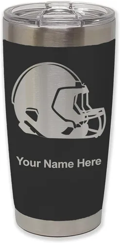 Vista 33 de LaserGram Vaso aislado al vacío de 20 onzas, casco de fútbol, grabado personalizado incluido (morado claro)