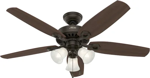 Vista 11 de Hunter Fan Company 52106 Hunter Builder - Ventilador de techo para interiores con luz LED y control de cadena de tracción, 42 pulgadas, acabado