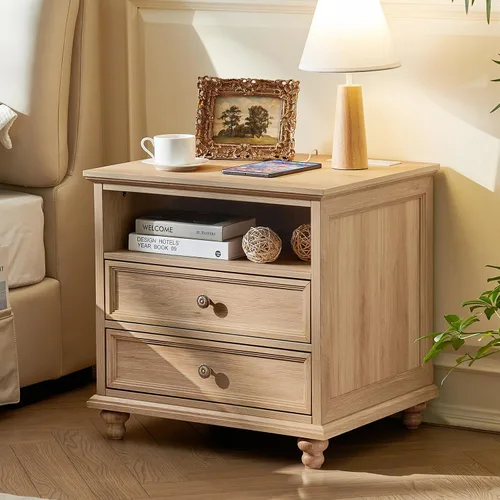 Vista 10 de Joaxswe Cómoda rústica de 4 cajones para dormitorio, cómoda rústica de 37 pulgadas de alto con 4 pies de madera maciza, organizador de armario