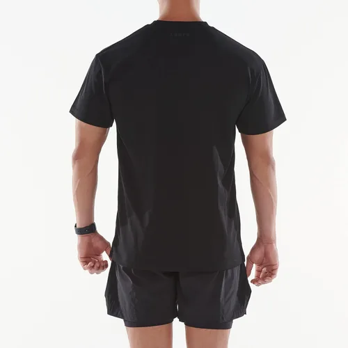 Vista 5 de LESTE Upcycling - Camiseta de manga corta con cuello redondo para hombre, entrenamiento deportivo, camiseta deportiva deportiva