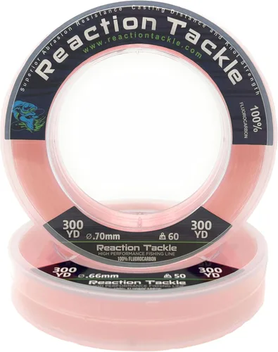 Vista 7 de Reaction Tackle Línea de pesca de fluorocarbono 100% puro, alta resistencia, resistente a la abrasión, hundimiento rápido, prácticamente invisible