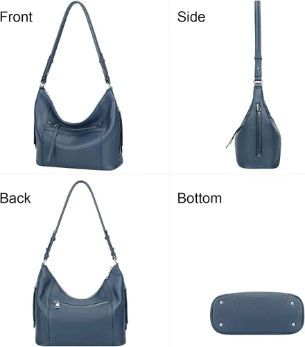 Vista 4 de Over Earth Bolso Hobo de cuero genuino para mujer, bolsos cruzados
