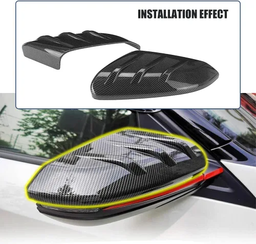 Vista 7 de 2 fundas para espejo lateral de puerta compatibles con Honda Civic 2016-2021 10ª generación Sedan Coupé Hatchback estilo extendido carcasa de espejo