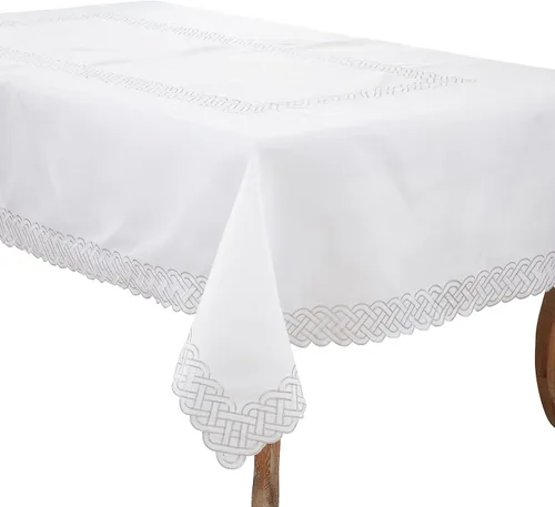 Vista 6 de Saro Lifestyle Camino de mesa bordado trenzado, 16"x72", dorado