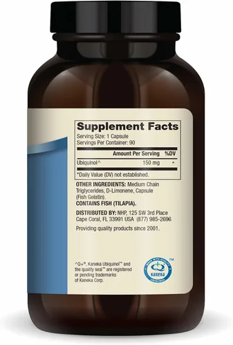 Vista 2 de Dr. Mercola Ubiquinol - Apoya la producción de energía - Suplemento antioxidante - Sin OMG, sin gluten y sin soja - 90 cápsulas (90 porciones) - 150