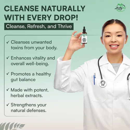 Vista 6 de Para Purge Liquid Drops - Suplemento de limpieza de hierbas con aceite de orégano, nogal negro y ajenjo - Soporte intestinal