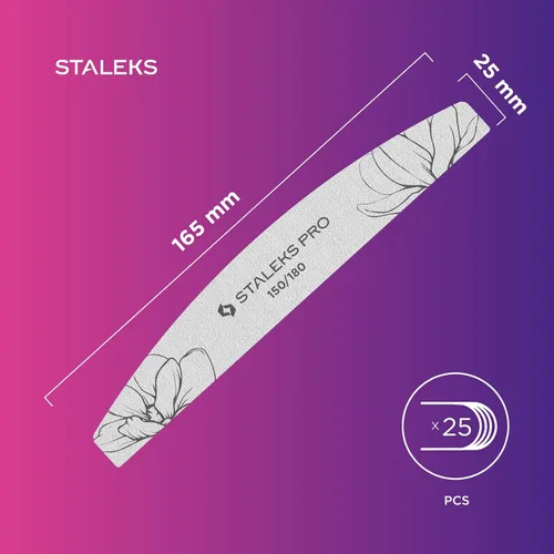 Vista 6 de STALEKS PRO Expert 40 Crescent - Lima de uñas mineral (grano 150/180, 25 piezas) – Lima profesional de doble cara para dar forma de uñas