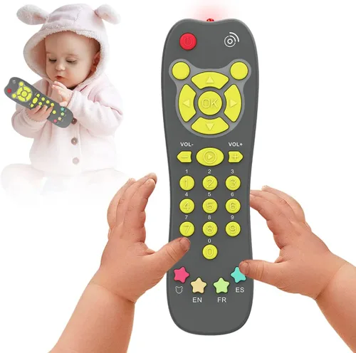 Vista 8 de KALUYA Juguete a distancia de TV para bebé, juguete de control remoto para niños pequeños, juego realista, educación temprana, juguetes musicales