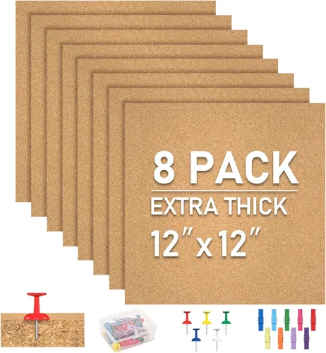 Vista 10 de Facilife Paquete de 4 tableros de corcho, corchos para pared, pequeñas decoraciones de tablero de corcho, tableros de corcho para paredes con marco