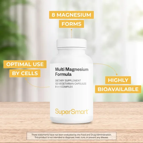 Vista 3 de SuperSmart Fórmula de magnesio múltiple (anteriormente Optimag) – 8 formas activas de espectro completo – Lucha contra la deficiencia de magnesio
