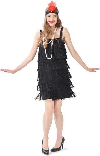 Vista 5 de Wizland Vestido Flapper de los años 20, vestido de fiesta de cóctel, vestido de gran Gatsby de los años 20