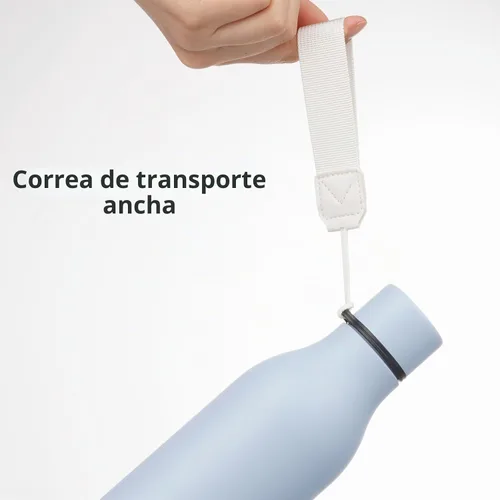 Vista 4 de Konokyo Botella de agua de metal de acero inoxidable aislada de 18 onzas Azul (candy blue)