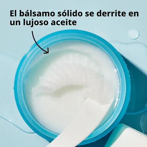 Vista 3 de e.l.f. SKIN Mini ¡Santa Hidratación! Bálsamo limpiador que derrite el maquillaje, limpiador facial y removedor de maquillaje, infundido con ácido