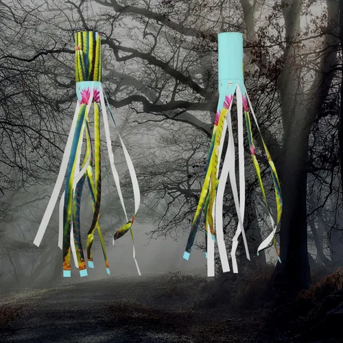 Vista 6 de Belleza Cactus - Calcetines de viento de Halloween con luces LED, decoración duradera para colgar, calcetines de viento para patio, decoración