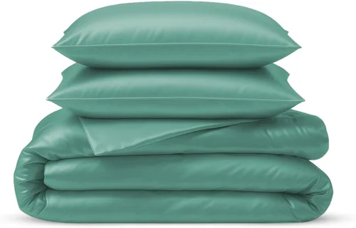 Vista 27 de Linenwalas Juego de Funda de Edredón Tamaño Twin - Viscosa Derivada de Bambú Suave, Transpirable, Ligero, Refrescante, Funda de Edredón con Cierre