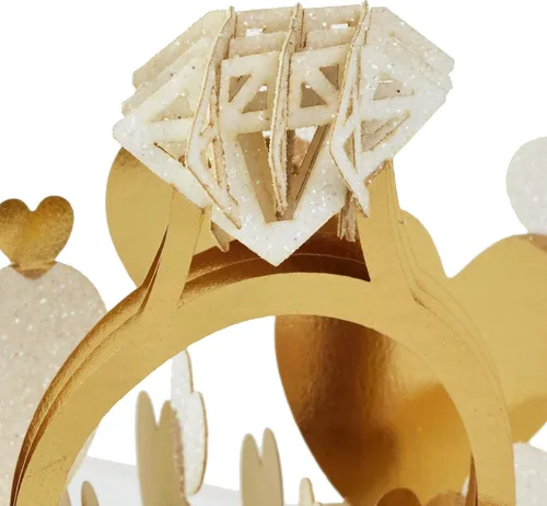 Vista 6 de Hallmark Signature Paper Wonder - Tarjeta de compromiso emergente (anillo de diamantes)