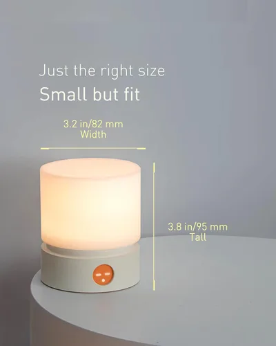 Vista 4 de Smilodon Luz nocturna con temporizador, blanca, pequeña lámpara LED para dormitorio, lámpara de mesita de noche, luz nocturna para niños, regulable