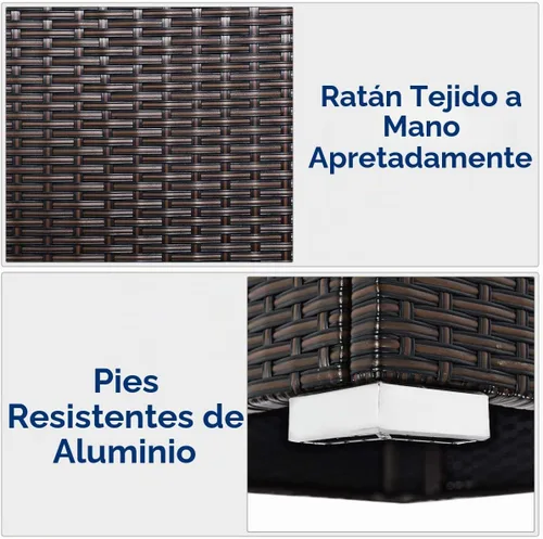 Vista 7 de Tangkula Juego de 2 sofás de mimbre para exteriores, sin brazos, juego de sofá modular de ratán para patio con 2 cojines de asiento gruesos y 2