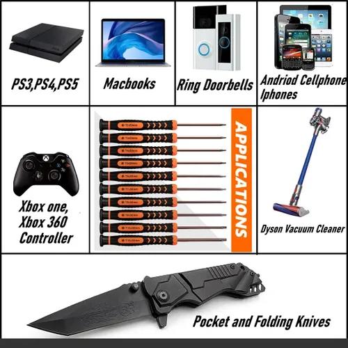 Vista 9 de TECKMAN - Juego de destornilladores Torx T2-T15, 10 piezas magnéticas de seguridad Torx pequeños con T2 T3 T4 T5 T6 T7 T8 T9 T10 T15 Juego