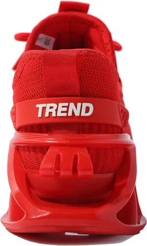 Vista 5 de Firholm - Zapatos casuales para hombre, de malla, atléticos, deportivos, sin cordones, ligeros, transpirables, Todo rojo, 9.5