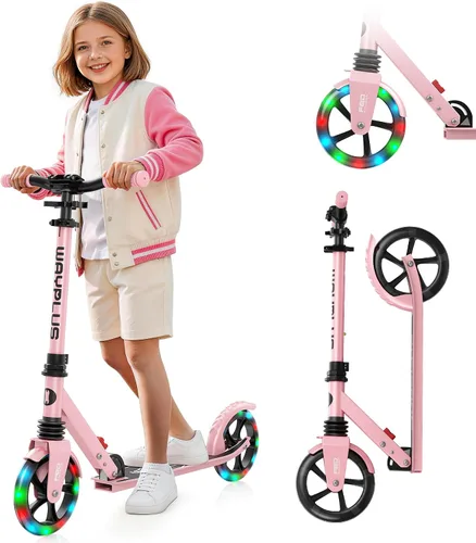 Vista 12 de WAYPLUS KS1 Kick Scooter para mayores de 6 años, niños, adolescentes y adultos. Carga máxima de 240 libras. Plegable, ligero, ruedas grandes de 8
