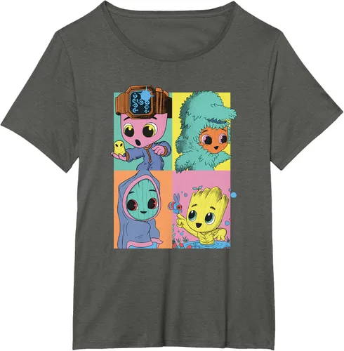 Vista 16 de Marvel I Am Groot Pop Art Costumes Box Up Camiseta, Negro