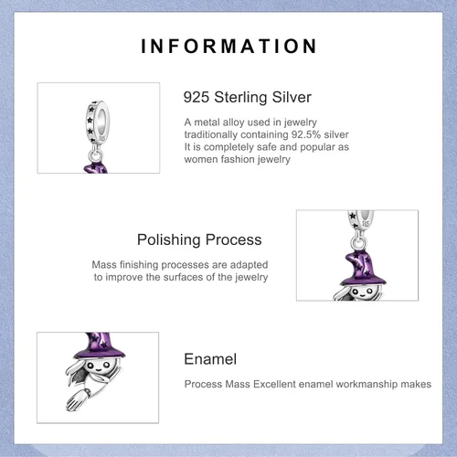 Vista 3 de RMMY Dije de plata de ley S925 para pulsera, collar, colgante, personajes de películas de dibujos animados para mujeres y niñas, regalos
