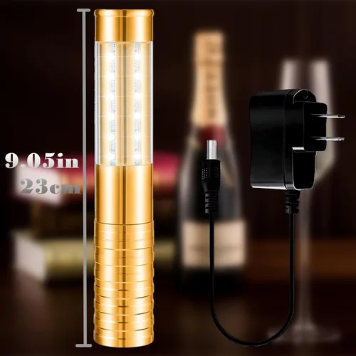 Vista 6 de Luz estroboscópica LED de bastón, 4 piezas, servicio de botellas, luces de barra recargable, botella de champán, LED de mano para escenario