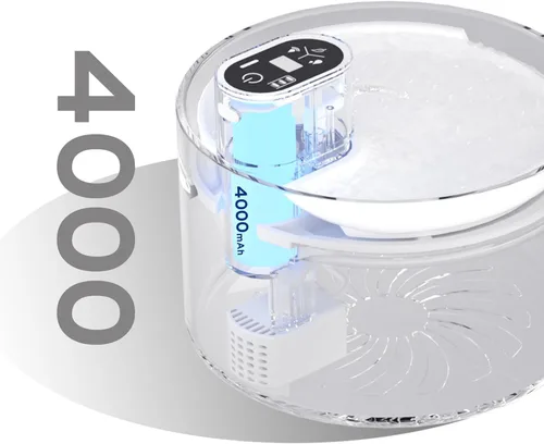 Vista 2 de Reemplazo de fuente de agua inalámbrica de cerámica para gatos, controlador de sensor de batería de 4000 mAh, sensor inteligente súper silencioso